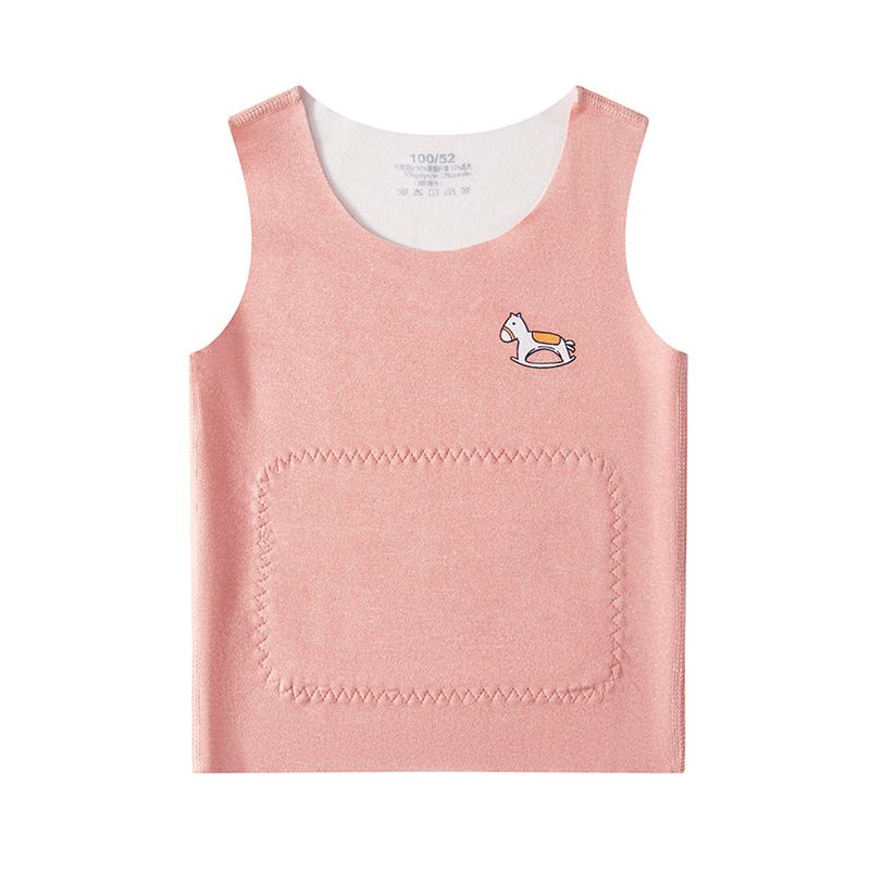 1pcs Autumn and Winter Children's Warm - up Vests. Seamless, with A and B sides. For boys and girls, suitable for inner - wear. With patch abdominal protection, ideal as base - layer waistcoats.