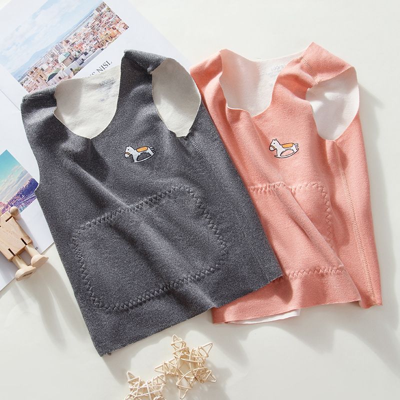 1pcs Autumn and Winter Children's Warm - up Vests. Seamless, with A and B sides. For boys and girls, suitable for inner - wear. With patch abdominal protection, ideal as base - layer waistcoats.
