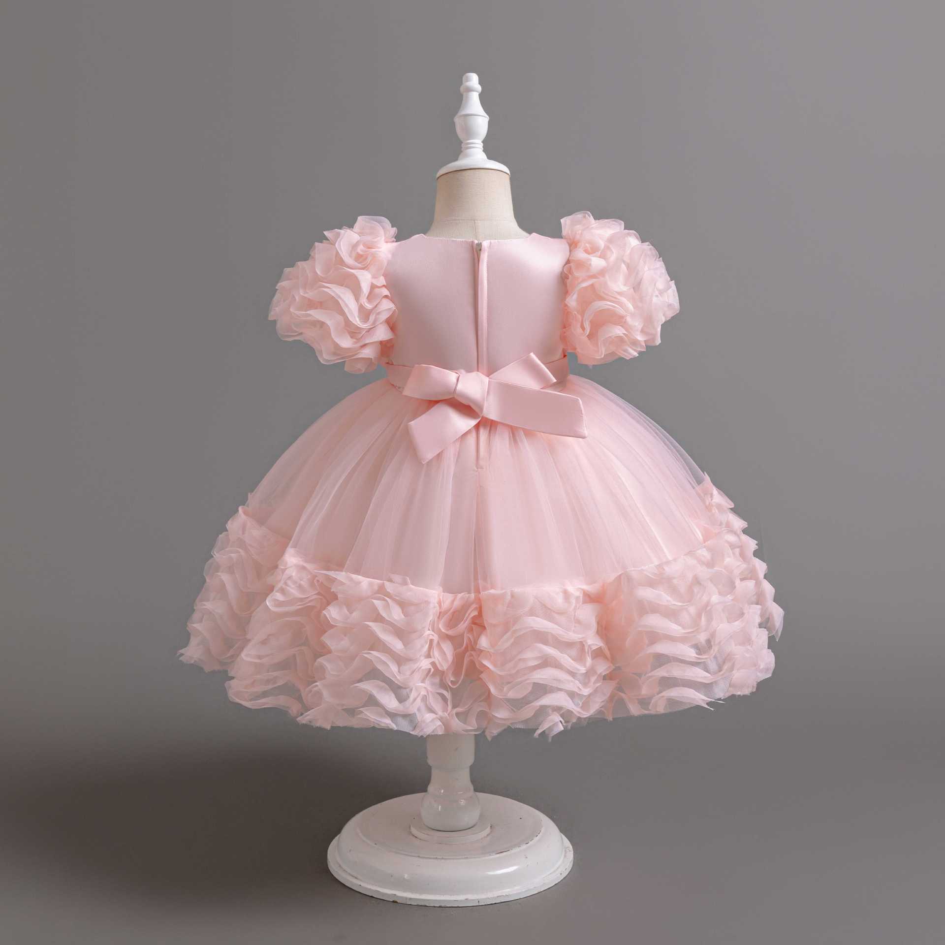 "Girls' Summer Princess Ball Gown | Sheer Tulle Performance Dress | Birthday & Piano Recital Formal Wear"