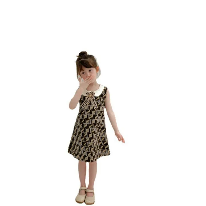 Girls' Sleeveless Letter Print A-Line Sundress | Summer New Arrival
