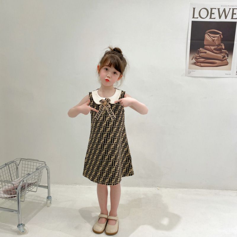 Girls' Sleeveless Letter Print A-Line Sundress | Summer New Arrival
