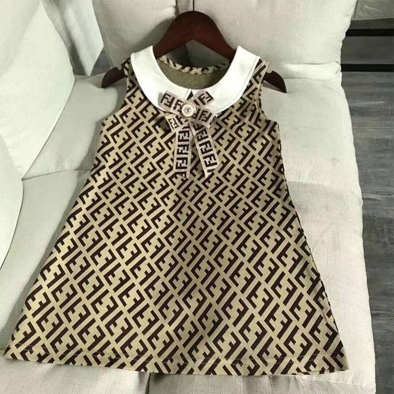 Girls' Sleeveless Letter Print A-Line Sundress | Summer New Arrival