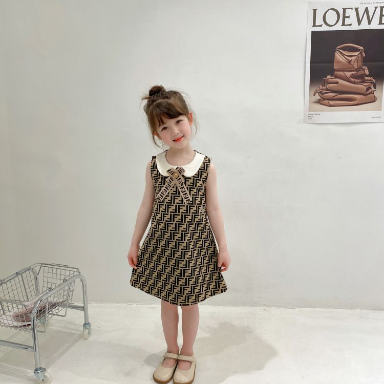 Girls' Sleeveless Letter Print A-Line Sundress | Summer New Arrival