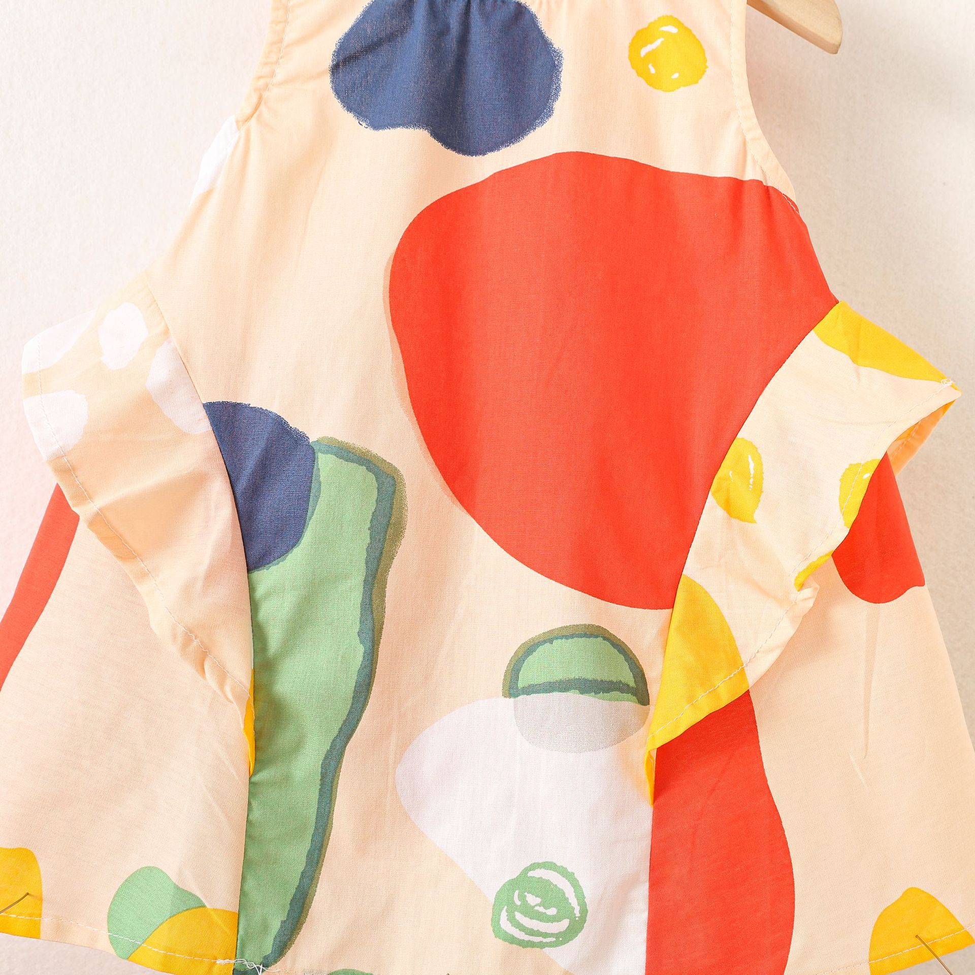Girls' French-style Summer Dress - Sweet Bowknot Flutter Sleeve, Stylish & Chic for Travel Photography, New Arrival