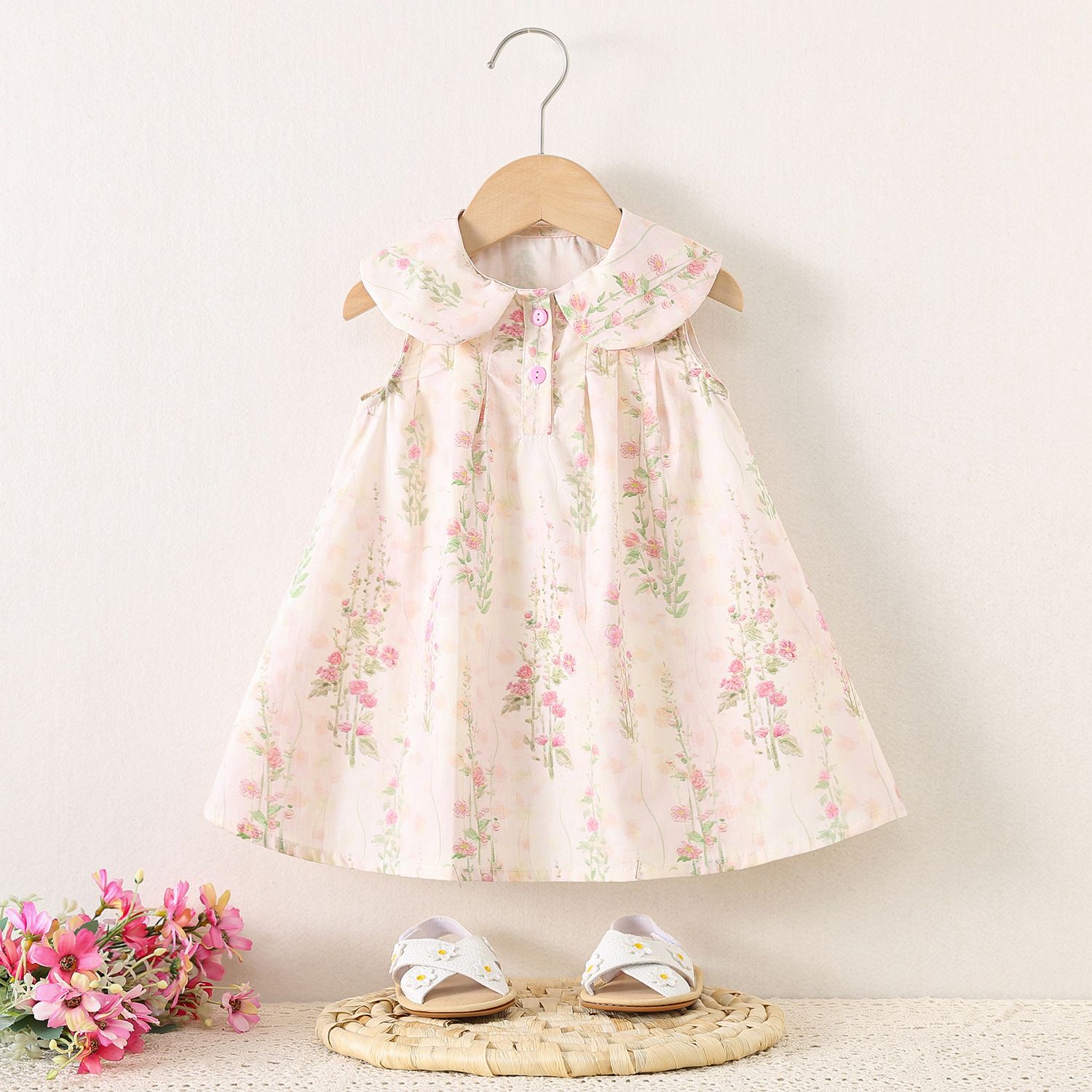 Girls' Cool Summer Chinese-style Floral Dress - Princess-style Traditional Chinese Vintage Dress, Stylish & Chic