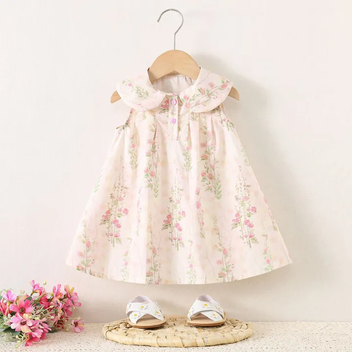 Girls' Cool Summer Chinese-style Floral Dress - Princess-style Traditional Chinese Vintage Dress, Stylish & Chic