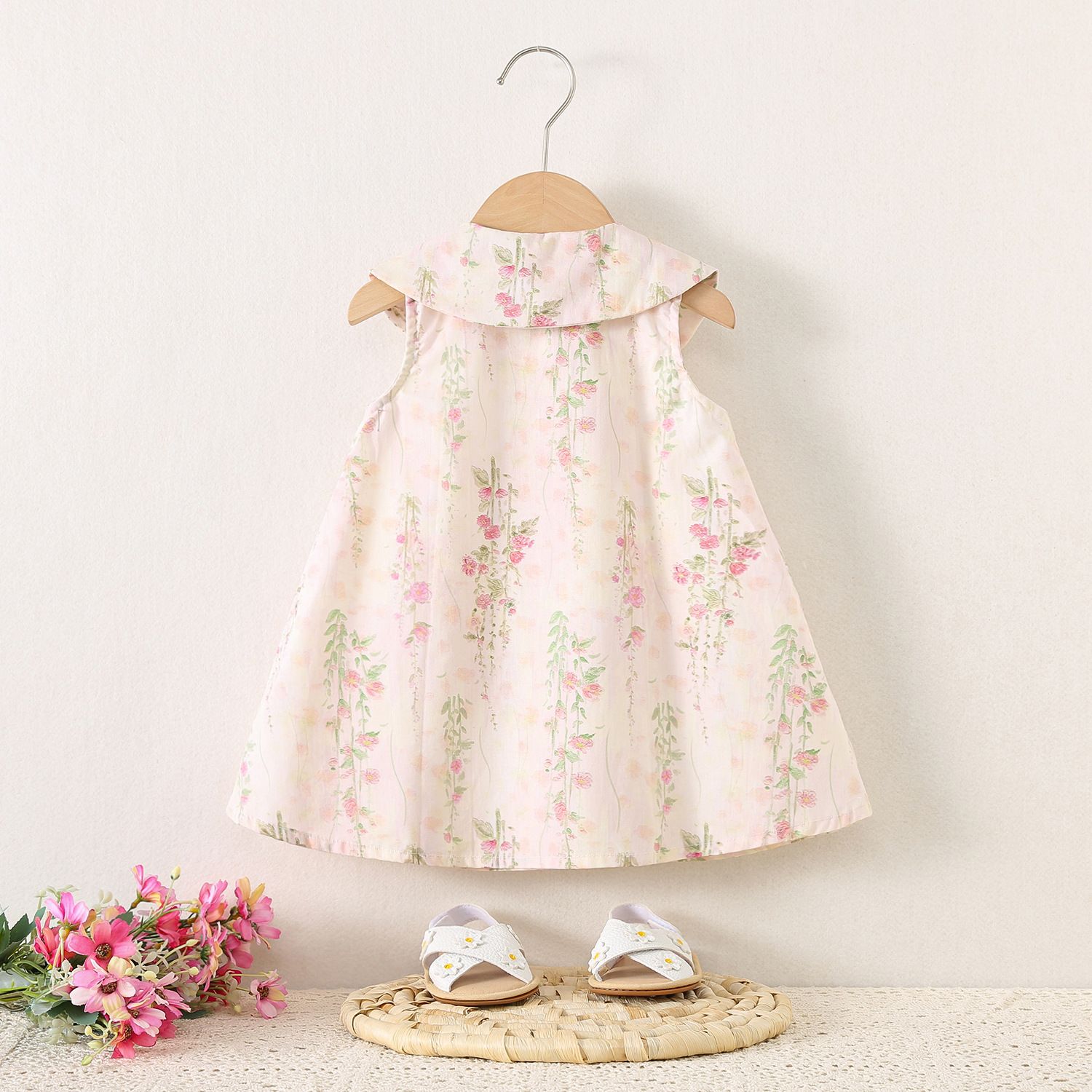 Girls' Cool Summer Chinese-style Floral Dress - Princess-style Traditional Chinese Vintage Dress, Stylish & Chic