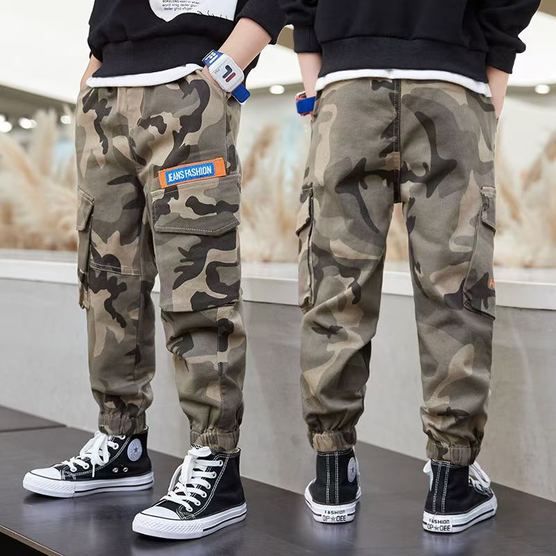 Children Outdoor Camo Trousers Kids Pants Boys Casual Pants Kids Clothing Cotton Boys Long Trousers Children Sport Pants Spring