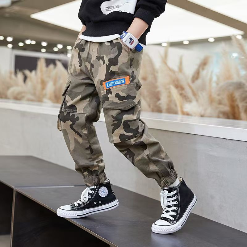 Children Outdoor Camo Trousers Kids Pants Boys Casual Pants Kids Clothing Cotton Boys Long Trousers Children Sport Pants Spring