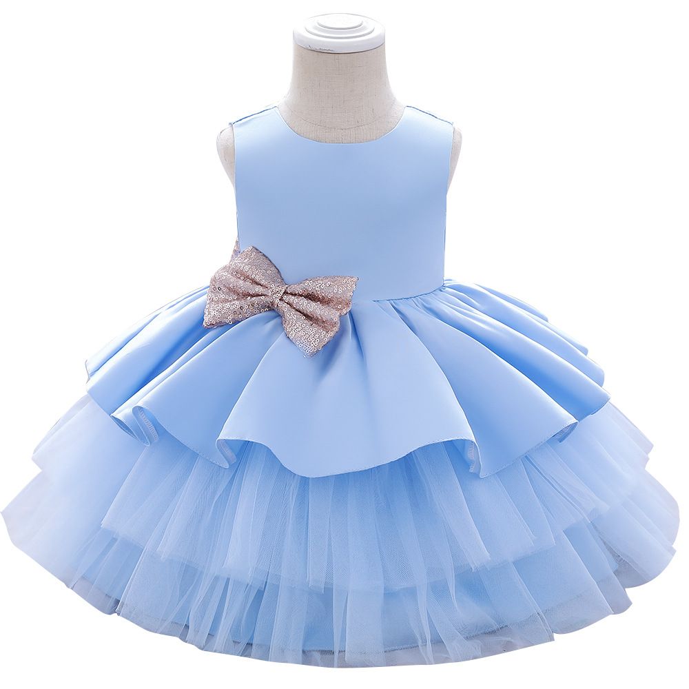 Toddler Baby Girls Dresses Kids Bow Princess Party Lace Tulle Christmas Costume Children Birthday Wedding Clothes