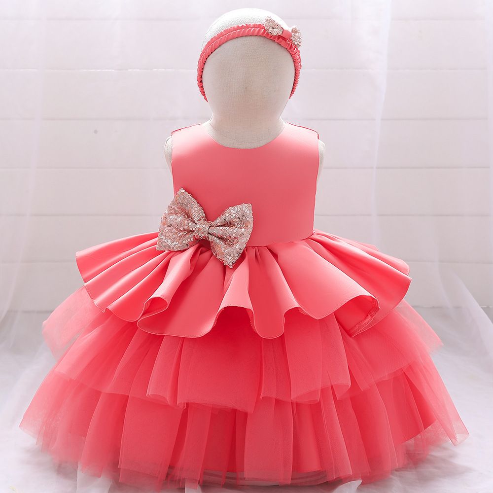 Toddler Baby Girls Dresses Kids Bow Princess Party Lace Tulle Christmas Costume Children Birthday Wedding Clothes