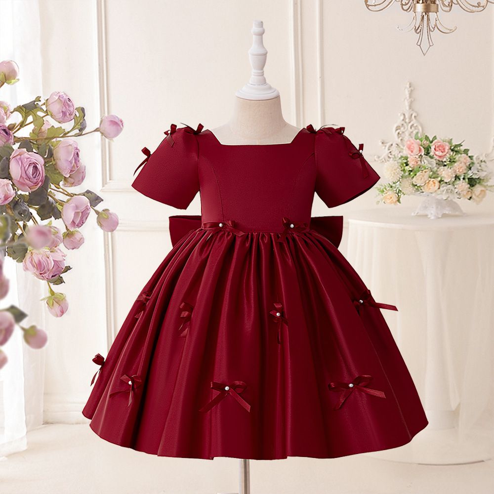 New Arrival Girls Princess Evening Gown with Bowknot, Stylish Catwalk Dress for Holiday Parties & Special Occasions