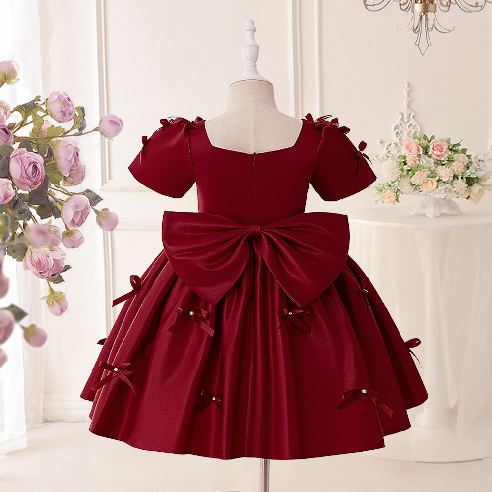 New Arrival Girls Princess Evening Gown with Bowknot, Stylish Catwalk Dress for Holiday Parties & Special Occasions
