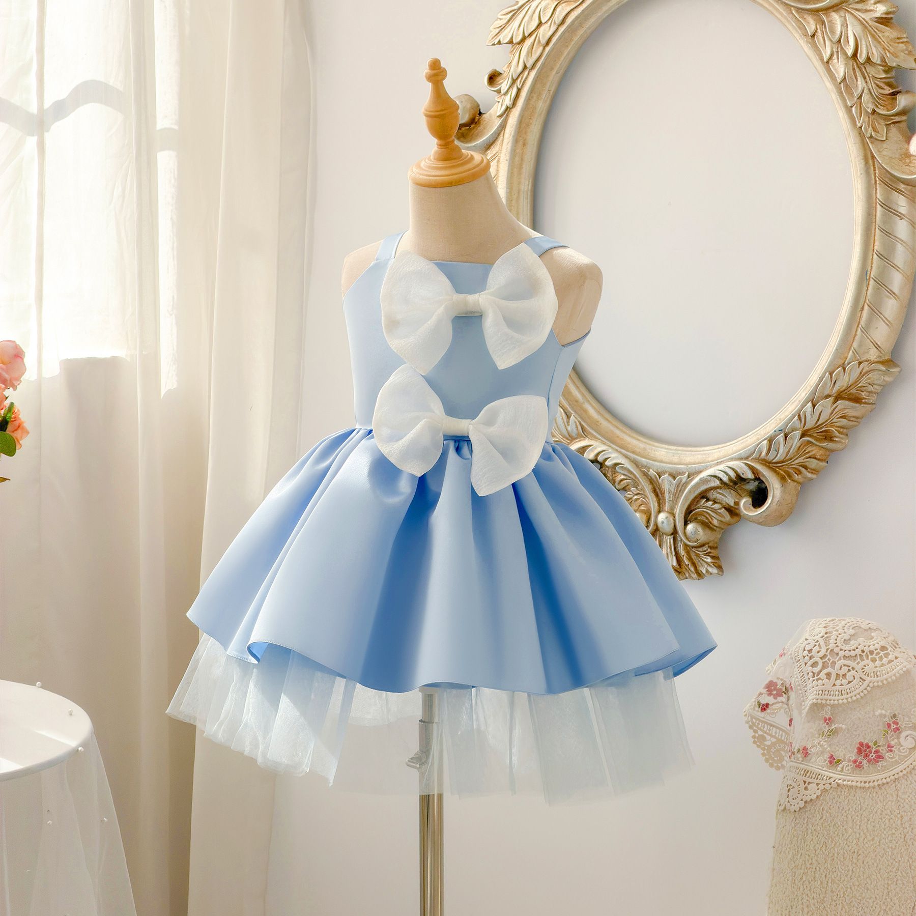 2026 Champagne Toddler Girls Birthday Princess Dress - Luxury Formal Evening Gown for Little Kids