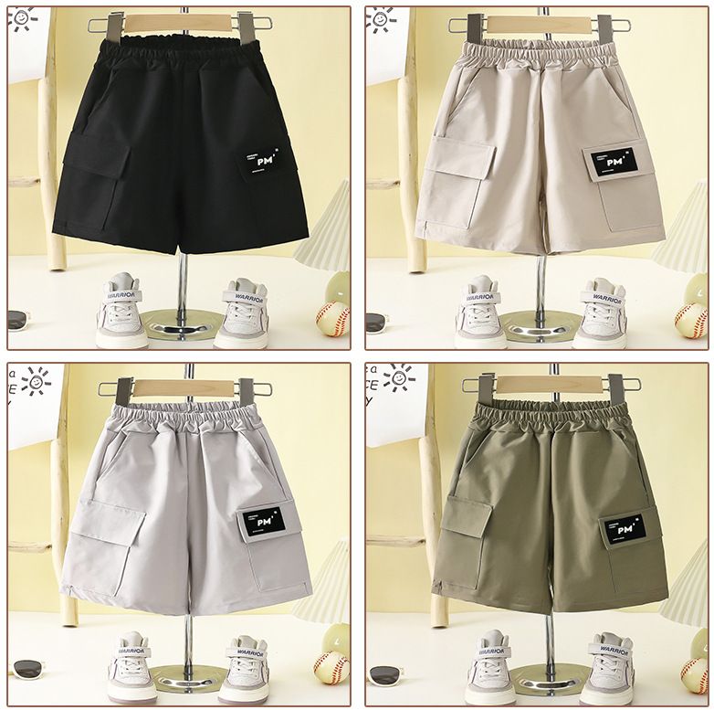 1pcs New Summer Style Children's Cargo Pants, Boys' Casual Five-Point Pants, Lightweight Baby Pants & Kids' Trousers