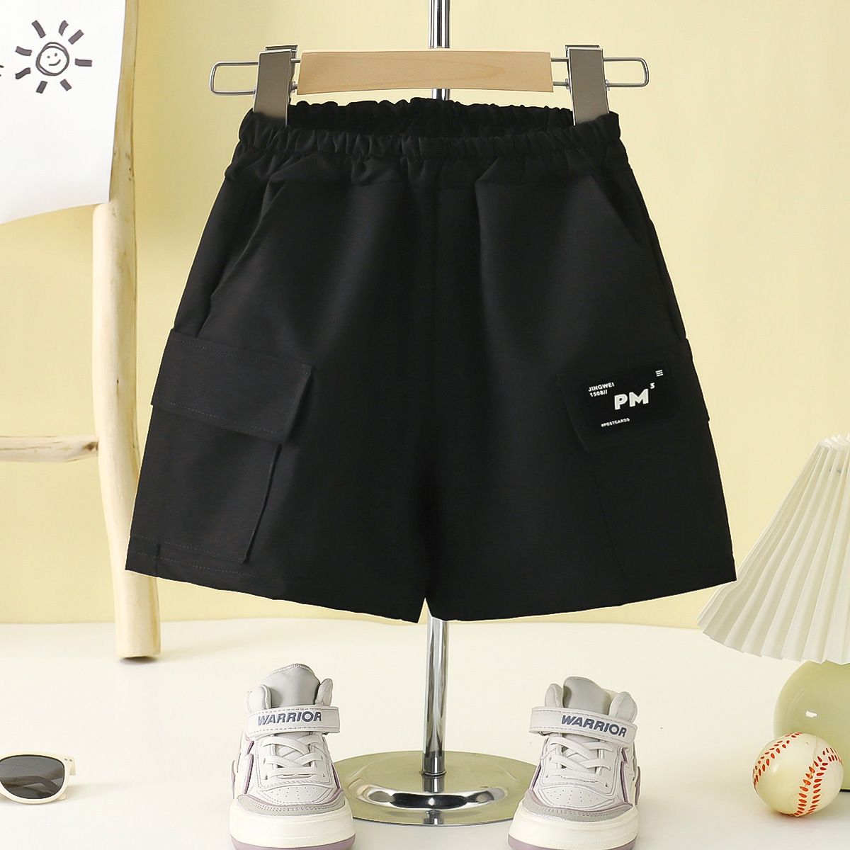 1pcs New Summer Style Children's Cargo Pants, Boys' Casual Five-Point Pants, Lightweight Baby Pants & Kids' Trousers