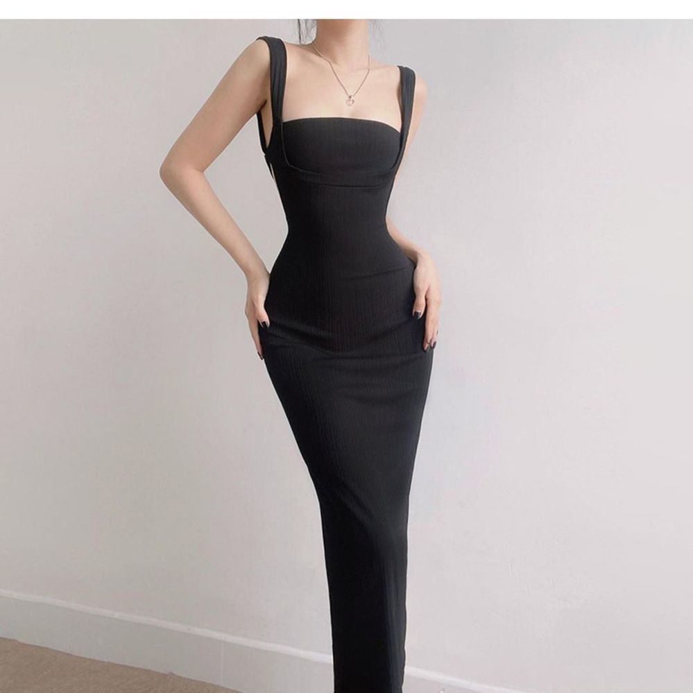 Women's Backless Spaghetti Strap Maxi Dress, Sexy Cutout Tie-Up Waist Bodycon Slim Fit Slip Dress
