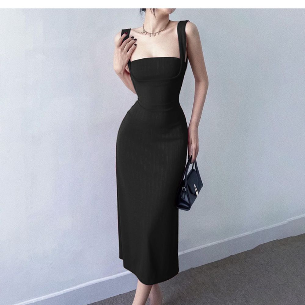 Women's Backless Spaghetti Strap Maxi Dress, Sexy Cutout Tie-Up Waist Bodycon Slim Fit Slip Dress