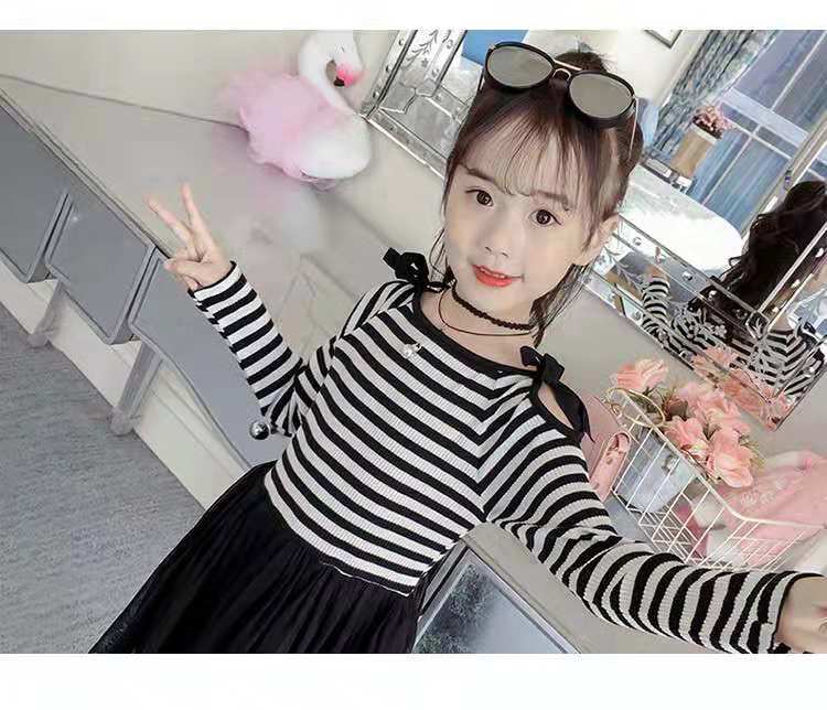 Girls Korean Fashion Striped Dress, Cotton Knit Off Shoulder Mesh Tulle Dress, New Arrival Kids Casual Party Dress





Girls Korean Fashion Striped Dress, Cotton Knit Off Shoulder Mesh Tulle Dress,