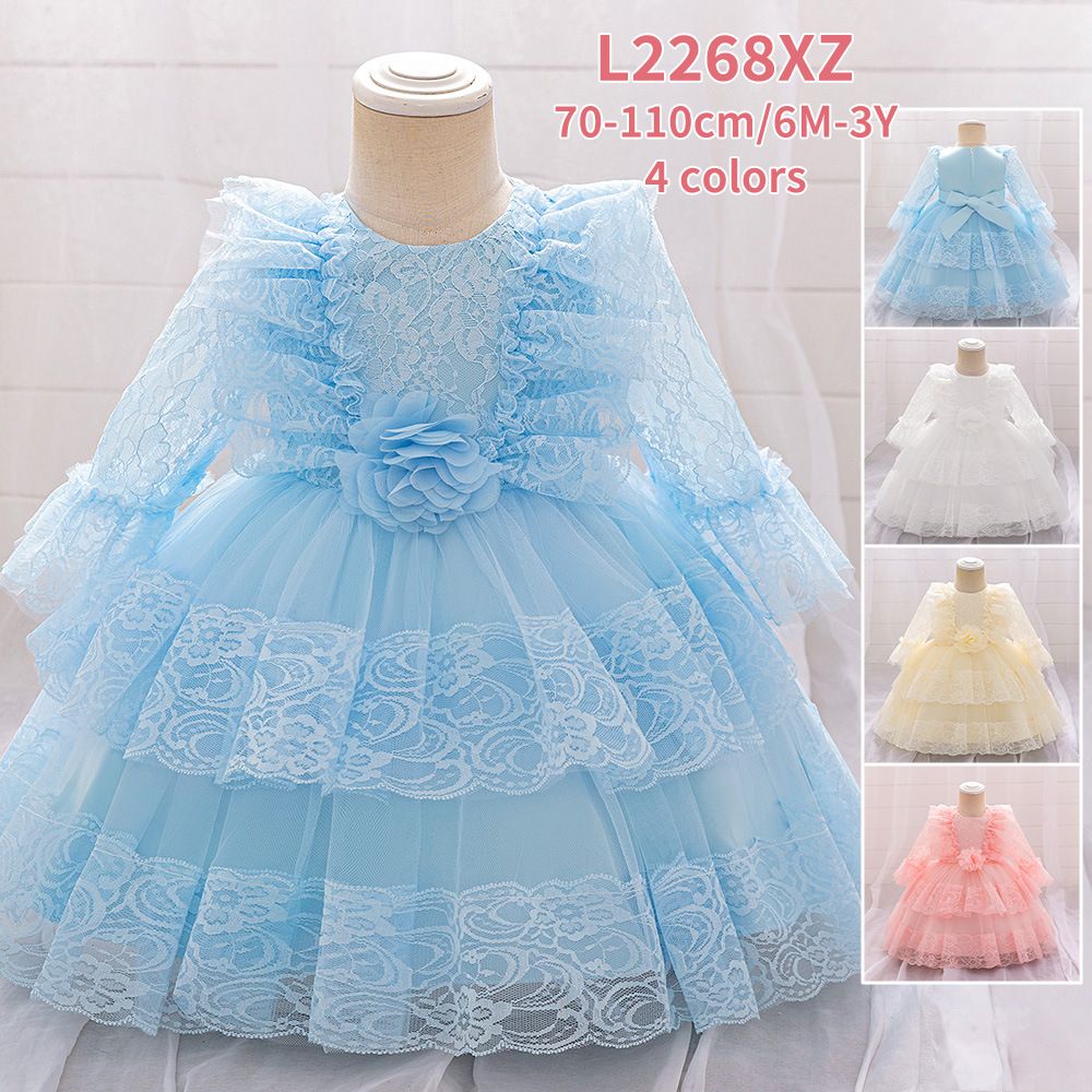 New children's dress princess dress baby week puffy yarn birthday yangqi piano flower girl wedding dress