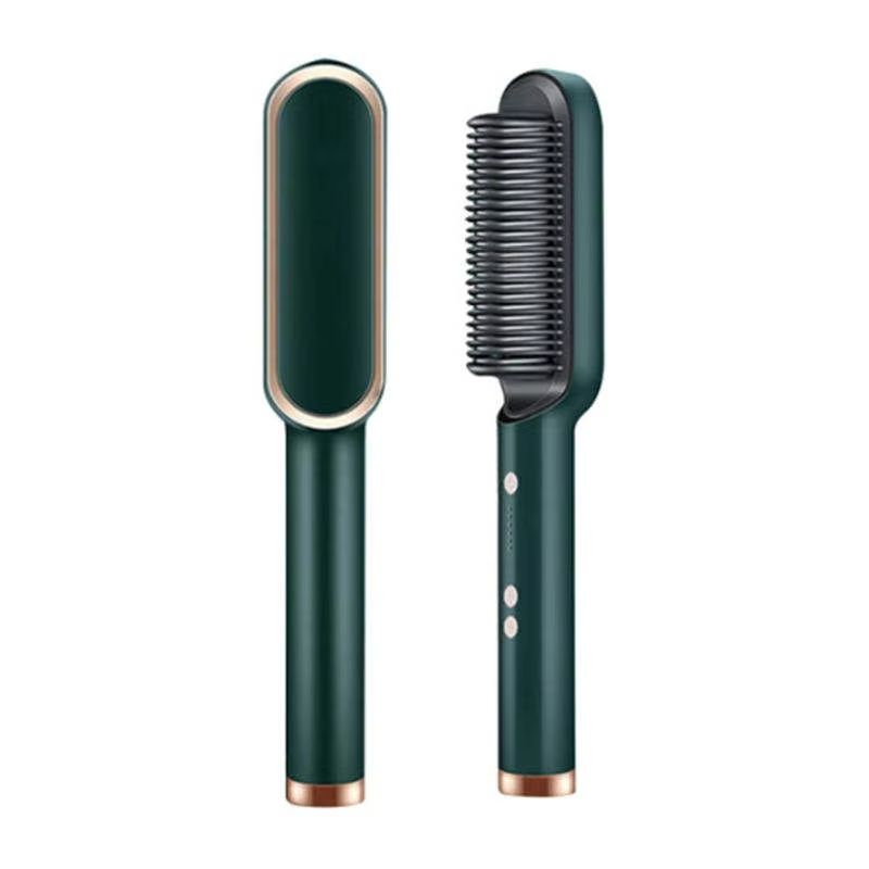 2 in 1 Electric Hair Straightener Comb Curly Hair Comb Portable Hair Straightening Brush Safe Negative Ion Comb Multi-function Wet and Dry Use Fast Heating Hot Hair Straightener Hair Styling Tools