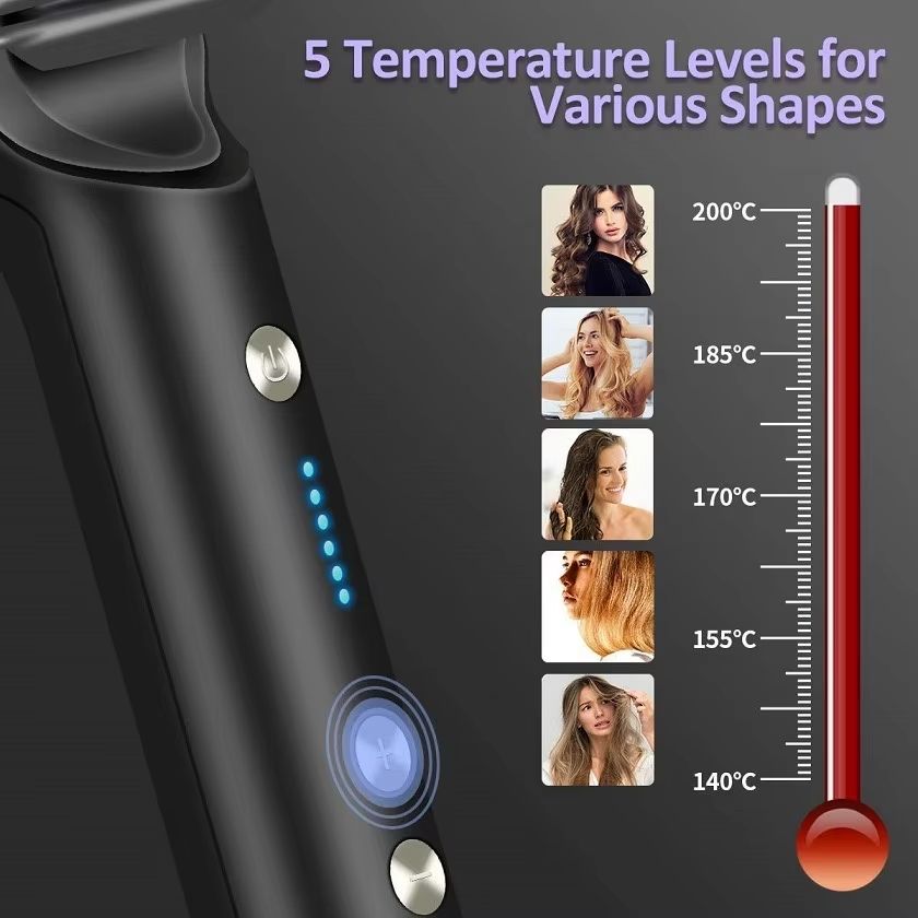 2 in 1 Electric Hair Straightener Comb Curly Hair Comb Portable Hair Straightening Brush Safe Negative Ion Comb Multi-function Wet and Dry Use Fast Heating Hot Hair Straightener Hair Styling Tools