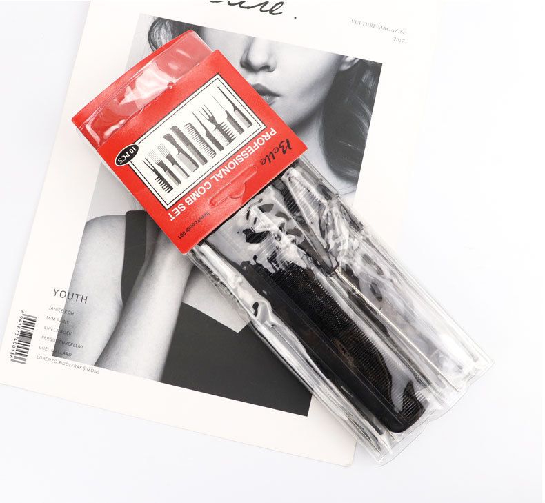 10Pcs Professional Hair Styling Hair Comb Set Combs Pack Makeup Barber Haircare Styling Tool Set Anti-static Hairdressing Combs Set Smooth Hair Healthy Massage Comb Haircare Stylist Accessories
