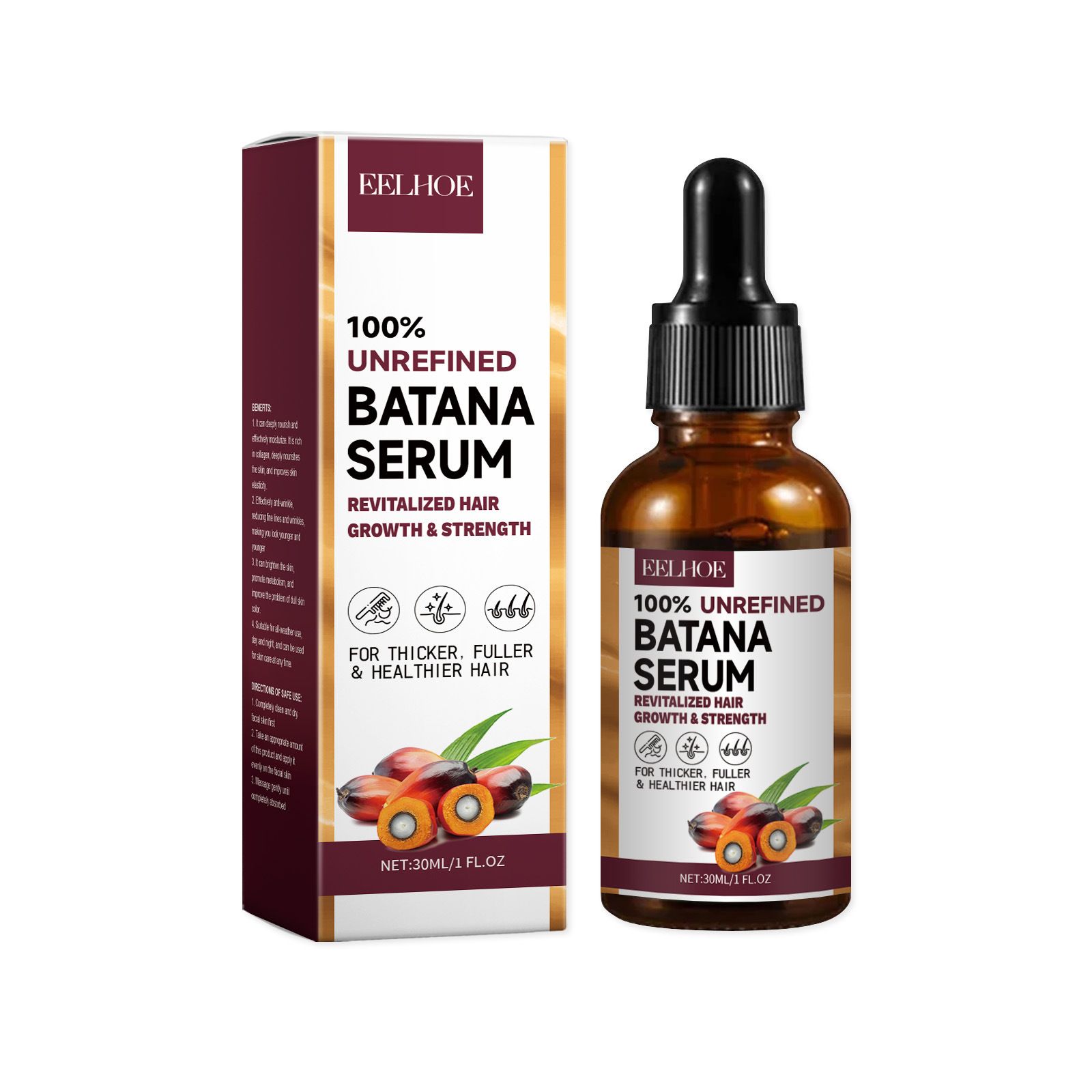 EELHOE Batana Oil Hair Care Essential Oil Moisturizing And Repairing Dried Hair Hydrating Hair Care Oil Submissive Essential Oil Repairs Frizzy Hair Deep Nourishes Scalp Smooth Hair Conditioner Hair M