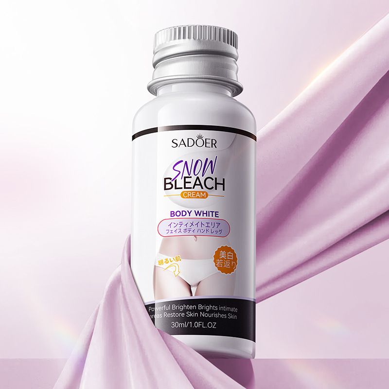 SADOER Snow Bleach Cream Private Parts Whitening Cream Underarm Bleaching Serum Whiten Butt Knee Brighten Inner Thigh Intimate Parts Dark Remove Melatonin Whitening Cream Brightens Body Lotion