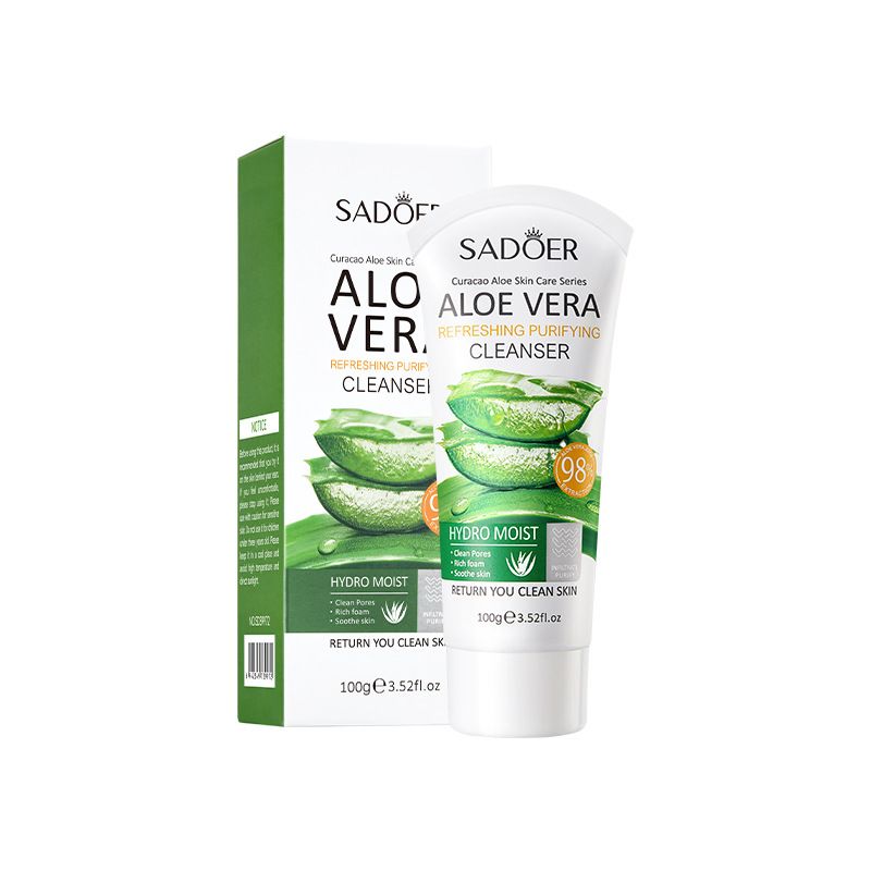4PCS Aloe Vera Hydrating Skin Care Set Face Cleanser + Face Serum + Face Spray + Hand Cream