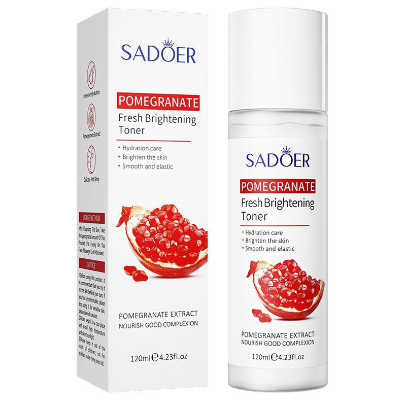 8PCS Pomegranate Fresh Whitening Brightening Skin Care Set Face Toner + Face Cleanser + Face Essence + 5PCS Face Mask