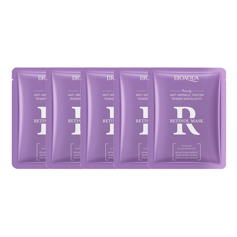 9PCS BIOAOUA Retinol Anti-Wrinkle Firming Skin Care Set Face Cleanser + Face Serum + Face Cream + Eye Cream + 5PCS Face Masks