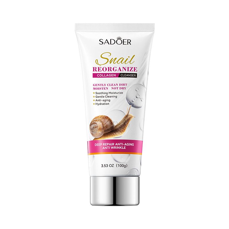 9PCS Sadoer Snail Restructuring Collagen Anti-aging Repair Hydration Skin Care Set Face Lotion + Face Cleanser + Face Serum + Face Cream + 5PCS Face Masks