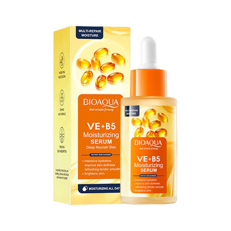 9PCS BIOAOUA Vitamin E + B5 Moisturizing Skin Care Set Face Toner + Face Cleanser + Deep Nourish Care Face Serum + Hand Cream + 5PCS Facial Masks