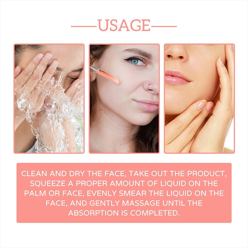 5 in 1 Face Serum Anti-wrinkle Hydrating Hyaluronic Acid Serum Vitamin C Facial Essence Lightening Spots Vitamin E Essence Smoothing and Brightening Care Niacinamide Collagen Hydrating and Moisturizin