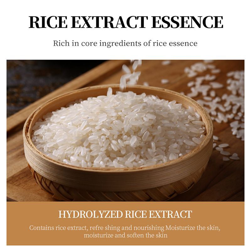 24pcs Rice Raw Pulp Brightening Moisturizing Deep Clean UV Blocking Skin Care Sets Facial Cleanser + Face Cram + Face Essence  + SPF50+ Sunscreen + 20pcs Sleep Masks