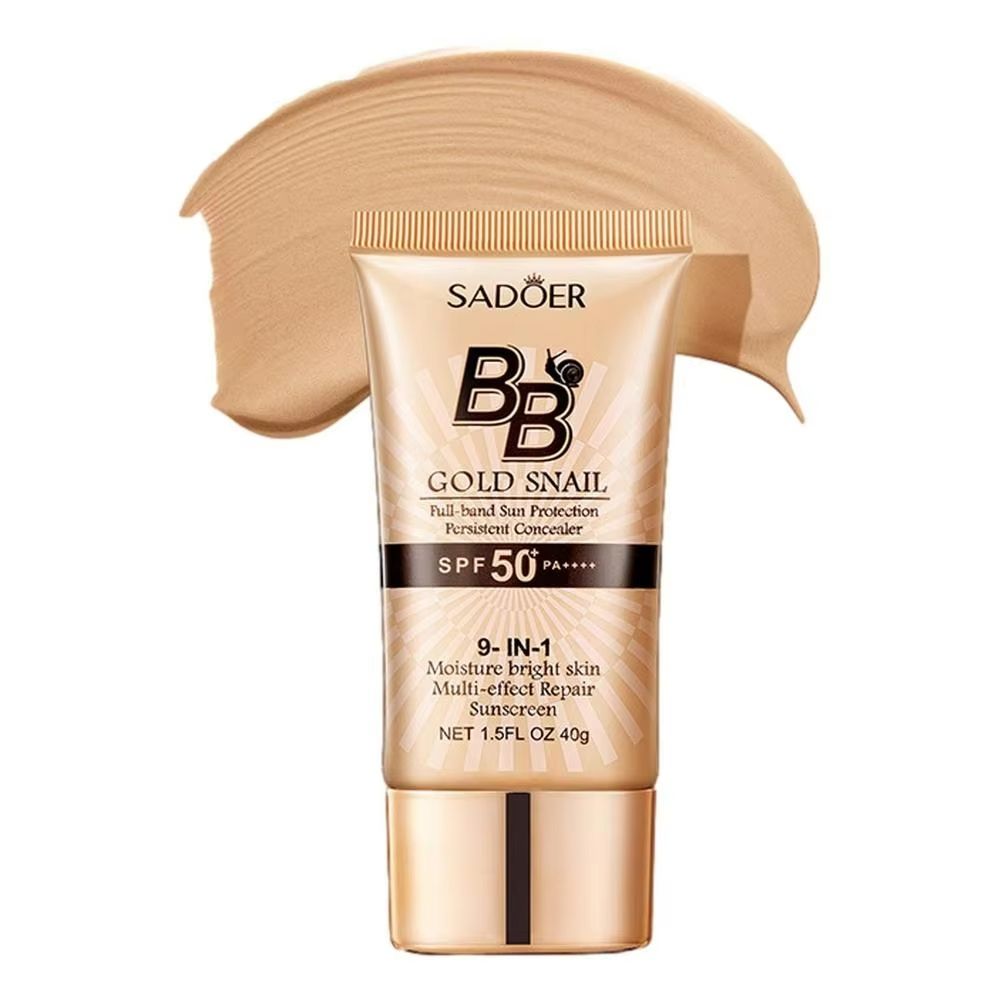 SADOER Golden Snail SPF50 PA++++ Sunscreen BB Cream Foundation Face Repair Concealer Moisturizing Isolation Makeup Sunblock Foundation