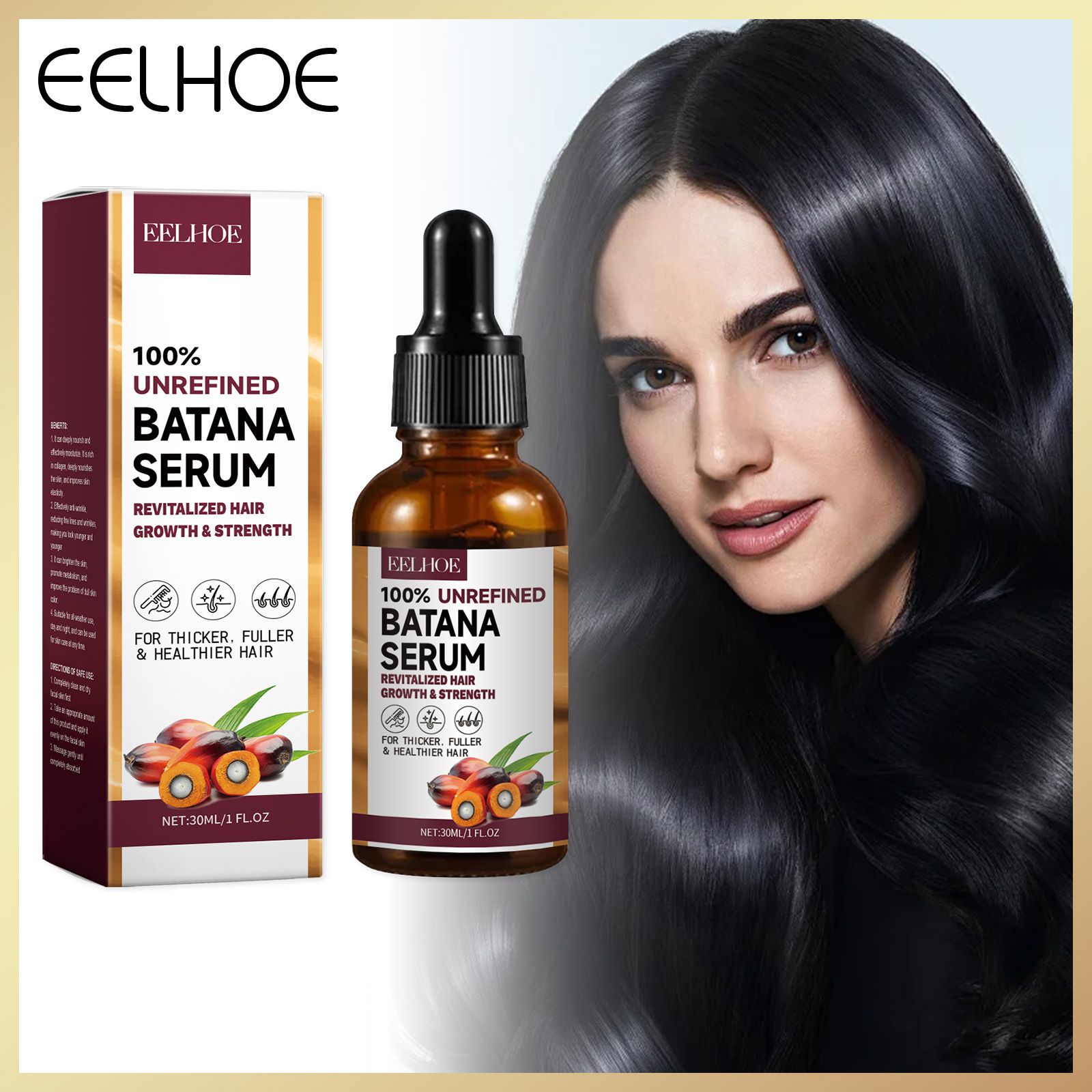 EELHOE Batana Oil Hair Care Essential Oil Moisturizing And Repairing Dried Hair Hydrating Hair Care Oil Submissive Essential Oil Repairs Frizzy Hair Deep Nourishes Scalp Smooth Hair Conditioner Hair M