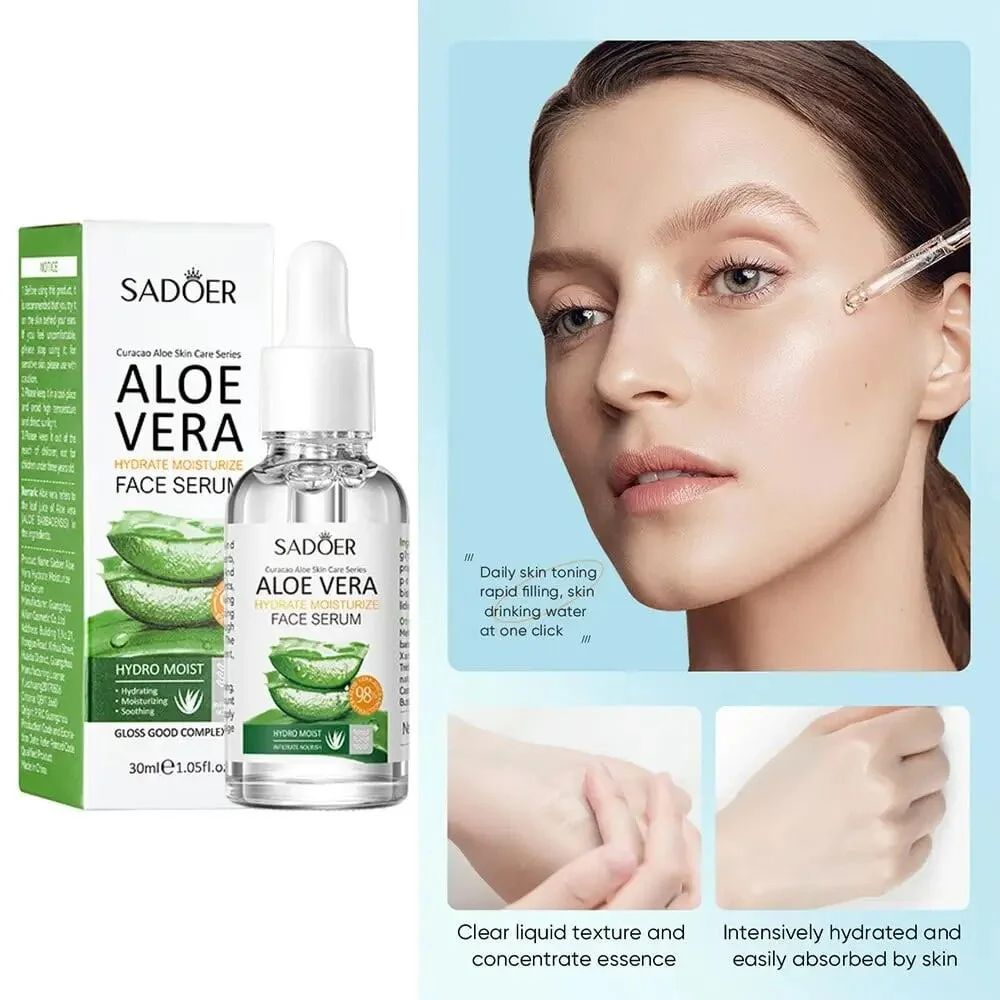 2PCS Aloe Vera Face Cleanser + Face Essence Hydrating Moisturizing Skin Care Set