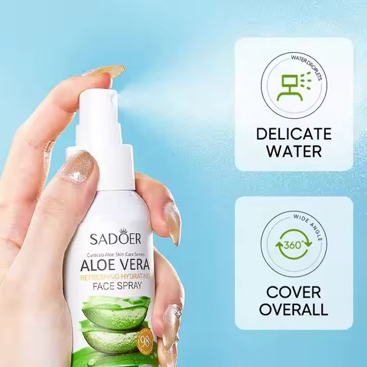 4PCS Aloe Vera Hydrating Skin Care Set Face Cleanser + Face Serum + Face Spray + Hand Cream