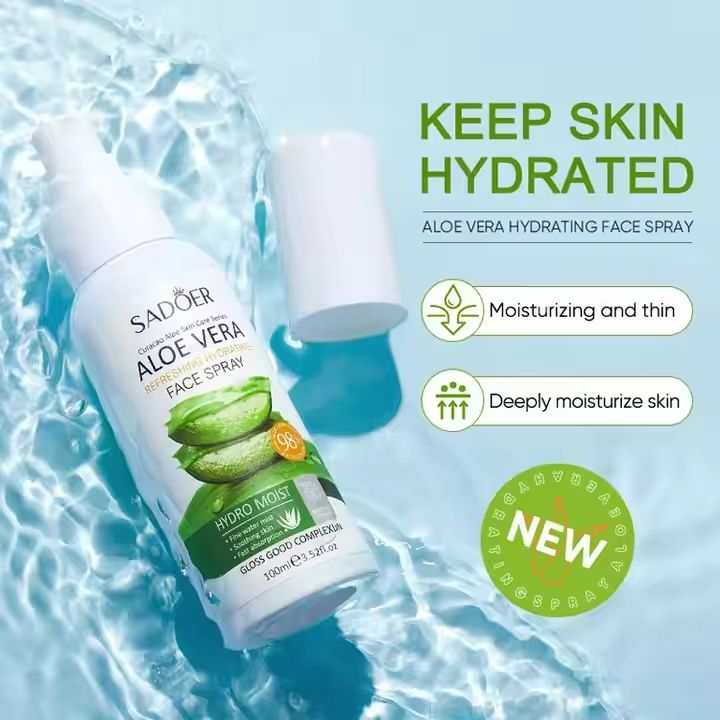 4PCS Aloe Vera Hydrating Skin Care Set Face Cleanser + Face Serum + Face Spray + Hand Cream
