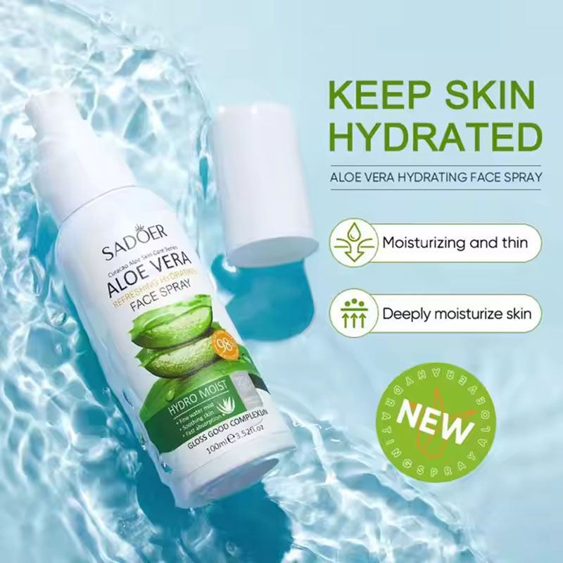 9PCS Aloe Vera Hydrating Skin Care Set Face Toner + Face Cleanser + Face Serum + Face Spray + 5PCS Face Mask