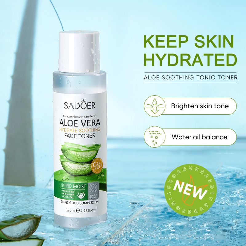 9PCS Aloe Vera Hydrating Skin Care Set Face Toner + Face Cleanser + Face Serum + Face Spray + 5PCS Face Mask