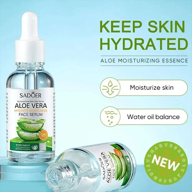 9PCS Aloe Vera Hydrating Skin Care Set Face Toner + Face Cleanser + Face Serum + Face Spray + 5PCS Face Mask