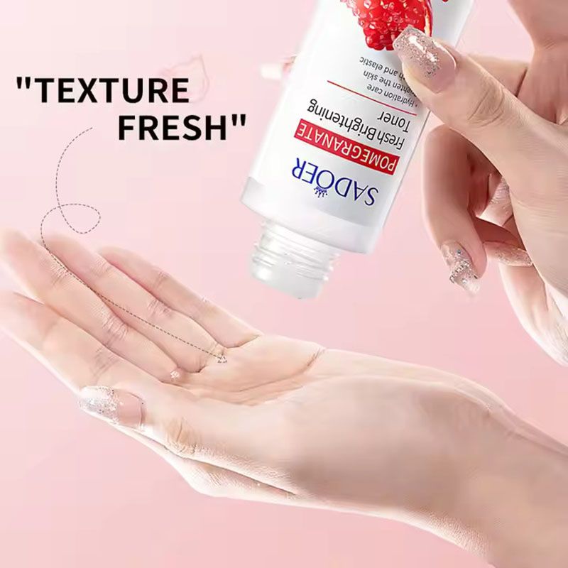 8PCS Pomegranate Fresh Whitening Brightening Skin Care Set Face Toner + Face Cleanser + Face Essence + 5PCS Face Mask