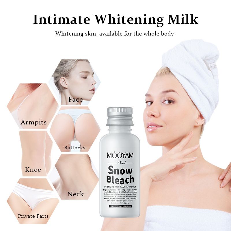 Snow Bleach Cream Body Whitening Cream Remove Thigh Inner Joint Dark Melanin Knee Bleach Private Part Whiten Lighten Moisturize Brighten Body Skin Care Bleaching Cream