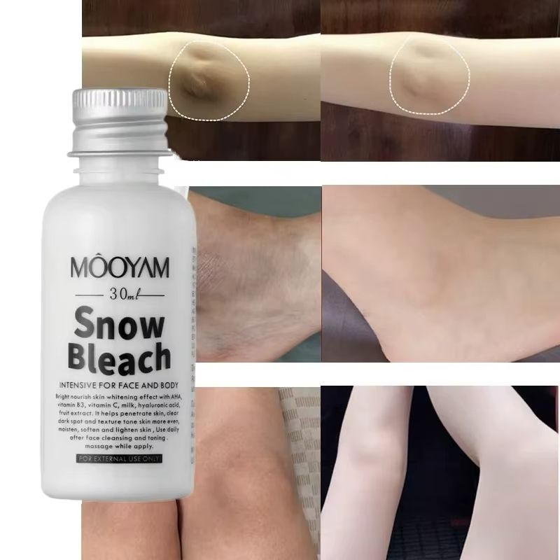 Snow Bleach Cream Body Whitening Cream Remove Thigh Inner Joint Dark Melanin Knee Bleach Private Part Whiten Lighten Moisturize Brighten Body Skin Care Bleaching Cream