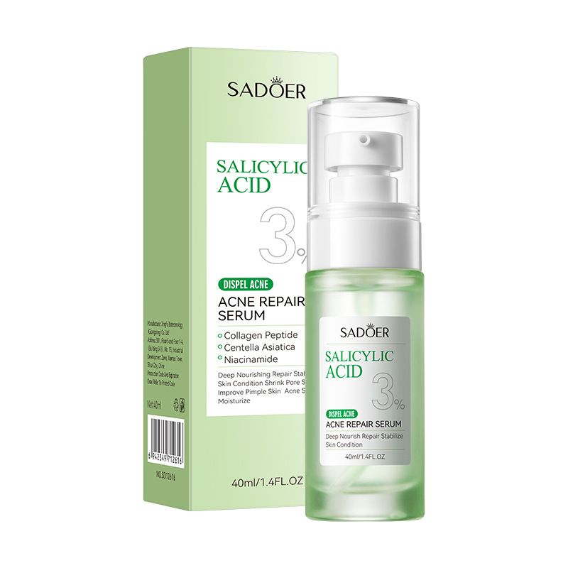 9PCS Salicylic Acid Dispel Acne Set Acne Repair Face Cream + Lighten Acne Marks Face Cleanser + Anti-Acne Repair Toner + Acne Removal Face Serum + 5PCS Acne Sooth Repair Hydrate Facial Masks