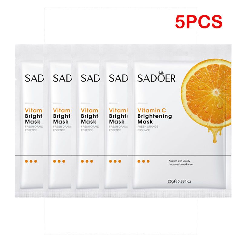 SADOER 9PCS Skin Care Set Vitamin C Whitening Brightening Set Face Toner + Face Cleanser + Vitamin C Face Serum + Hydrating Spray + 5PCS Face Mask