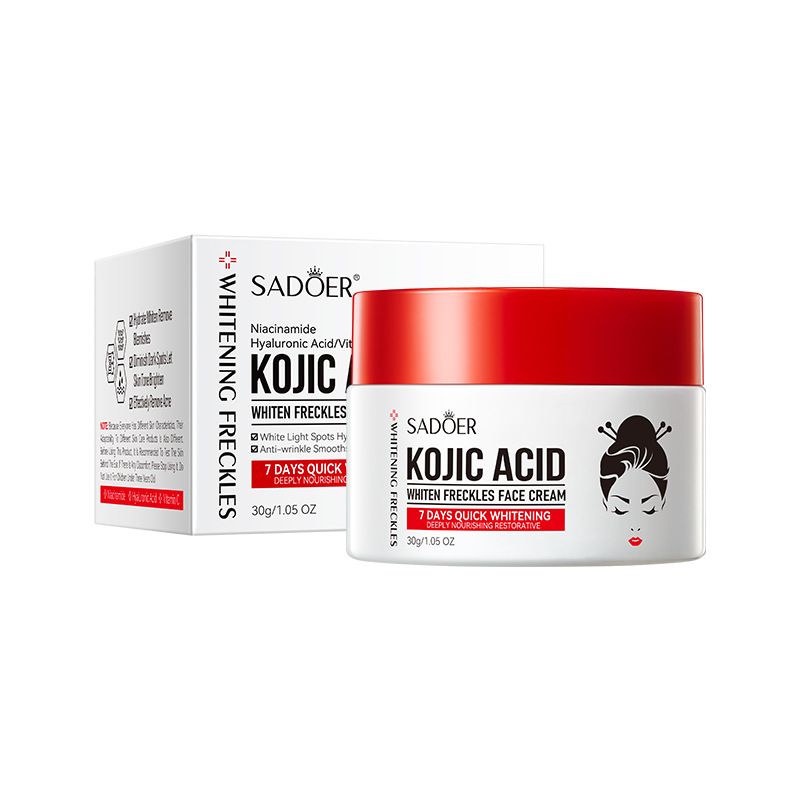 SADOER Kojic Acid Face Cream Remove Pigment Melanin Whitening Remove Dark Spots Cream Nourishing Brighten Moisturizing Freckle Removing Skin Care Face Cream